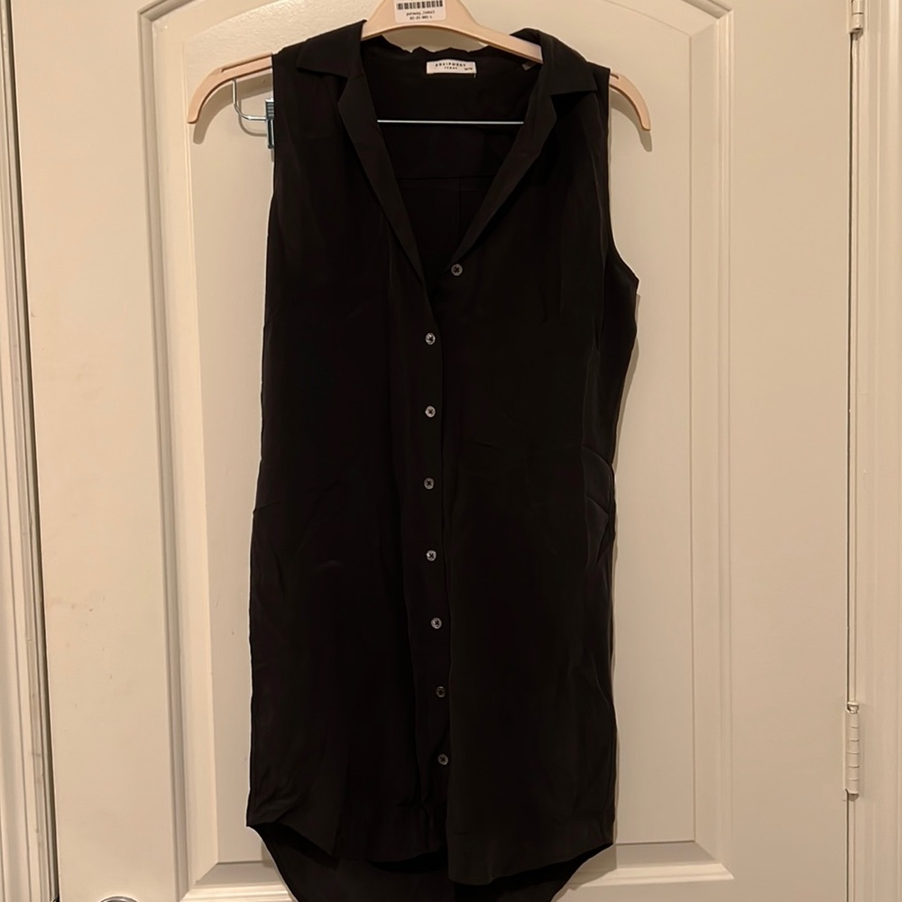 Silk Equipment Sleeveless Black Dress Size Small